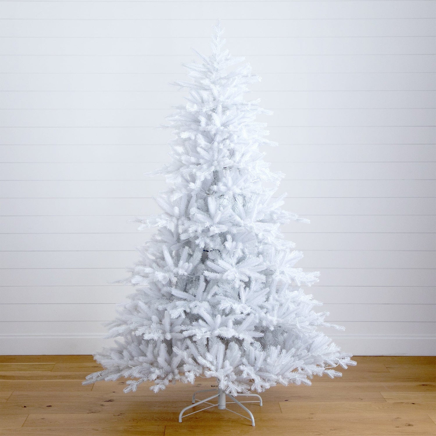 7’ Pre-Lit Artificial White California Spruce Christmas Tree with 440 Color Changing LED Lights