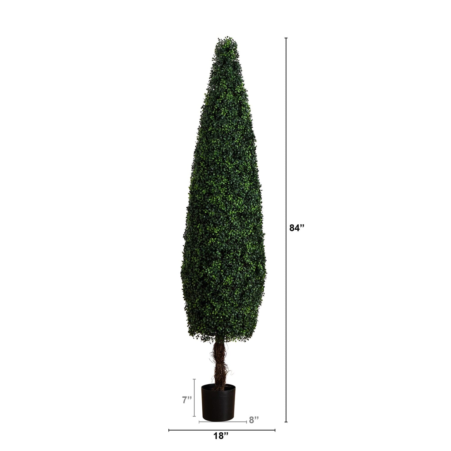 7’ UV Resistant Artificial Boxwood Topiary Cone Tree (Indoor/Outdoor)