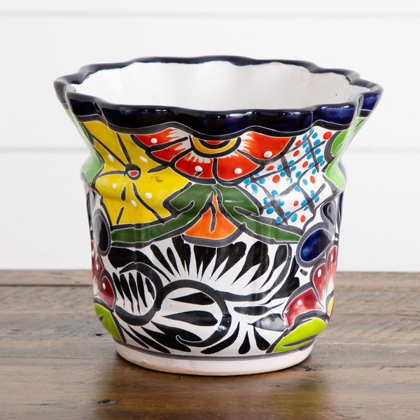 7" x 8" Handmade Mexican Talavera Ceramic Planter