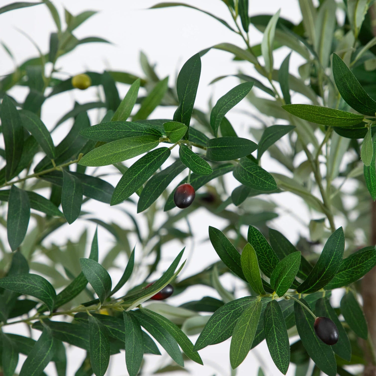 8’ Artificial Grand Olive Tree in White Decorative Planter