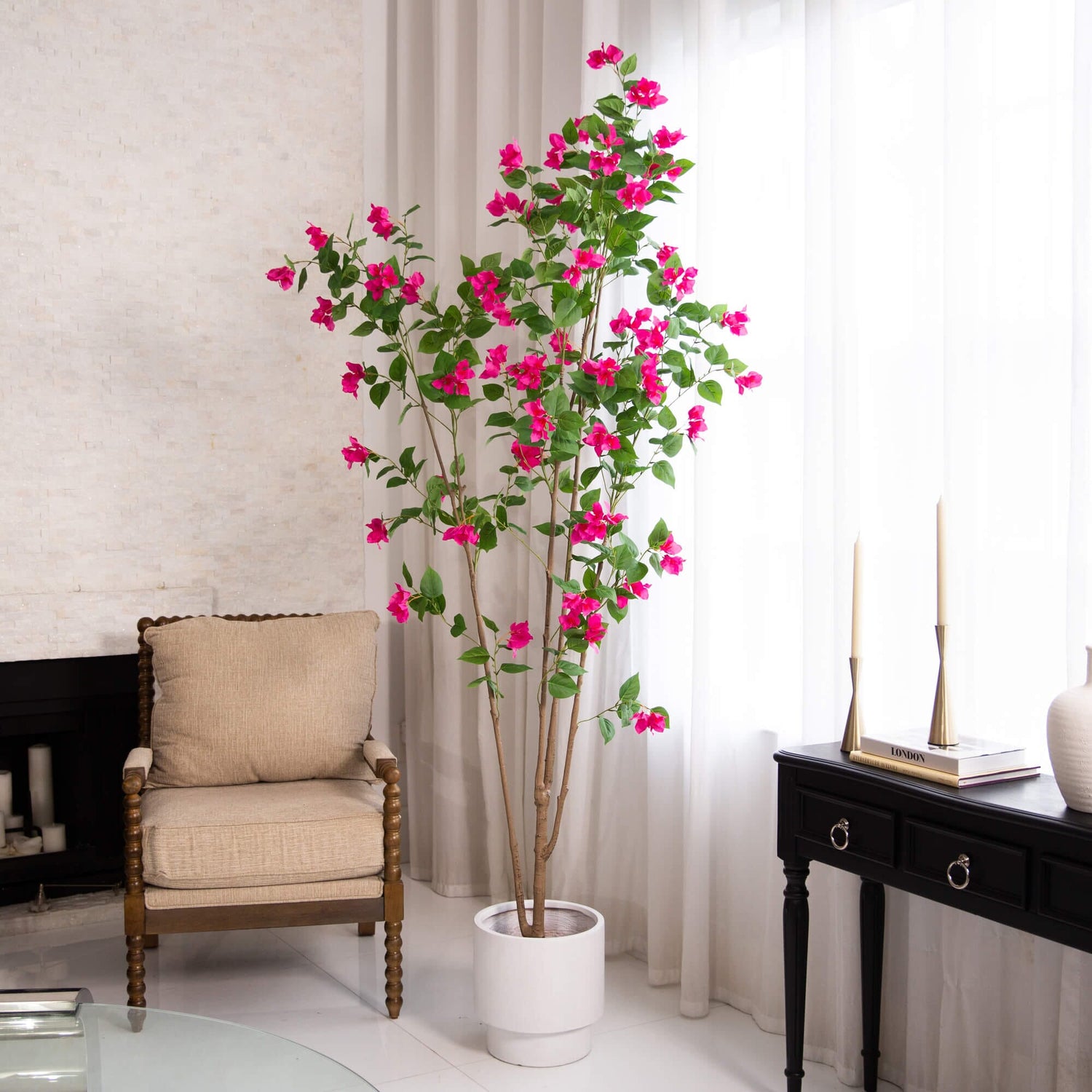 8’ Artificial Minimalist Bougainvillea Tree