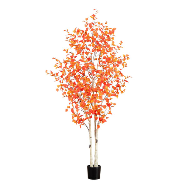 8’ Autumn Birch Artificial Fall Tree