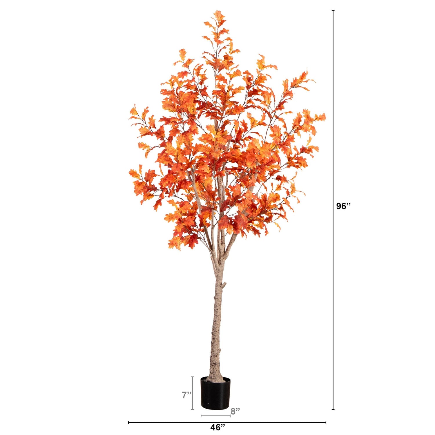 8’ Autumn Oak Artificial Fall Tree