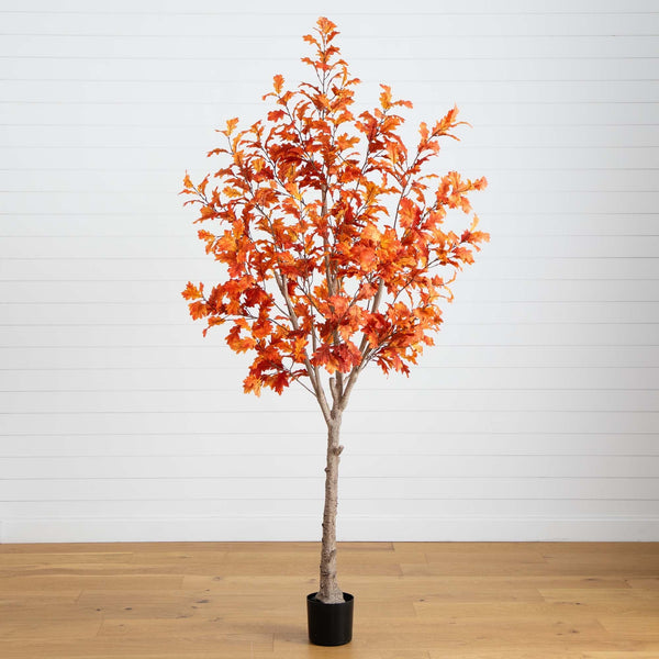 8’ Autumn Oak Artificial Fall Tree