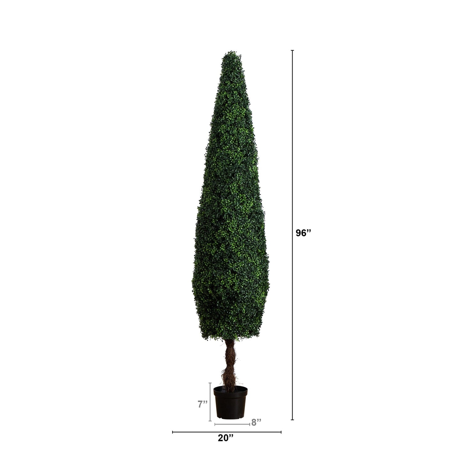 8’ UV Resistant Artificial Boxwood Topiary  Cone Tree (Indoor/Outdoor)