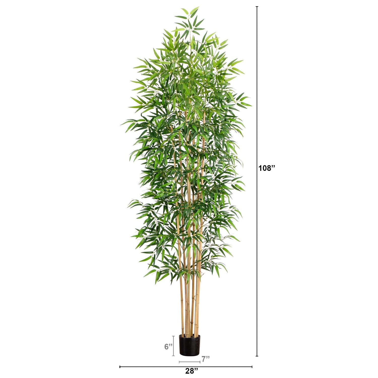 9’ Artificial Bamboo Tree with Real Bamboo Trunks