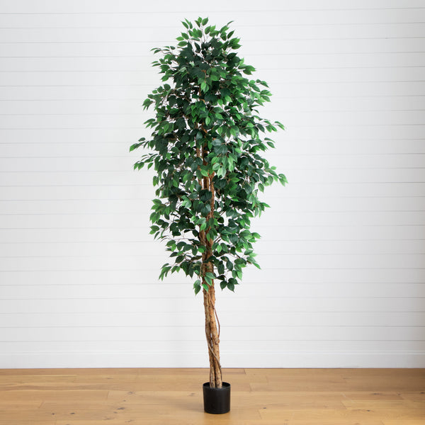 9’ Artificial Ficus Tree with Natural Trunk