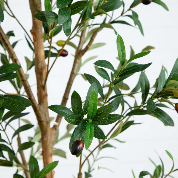 9' Artificial Olive Tree with Natural Trunk