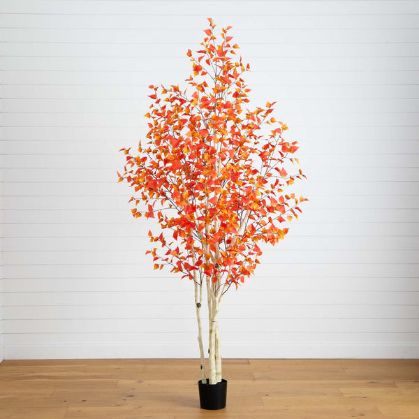 9’ Autumn Birch Artificial Fall Tree