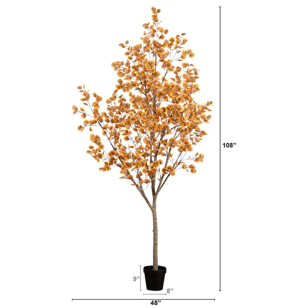 9’ Autumn Eucalyptus Artificial Fall Tree