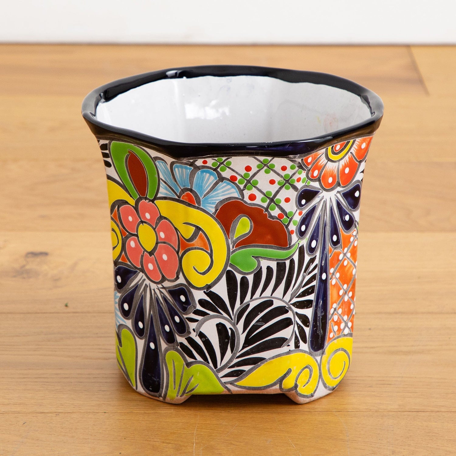 9.5" x 10" Handmade Mexican Talavera Ceramic Planter