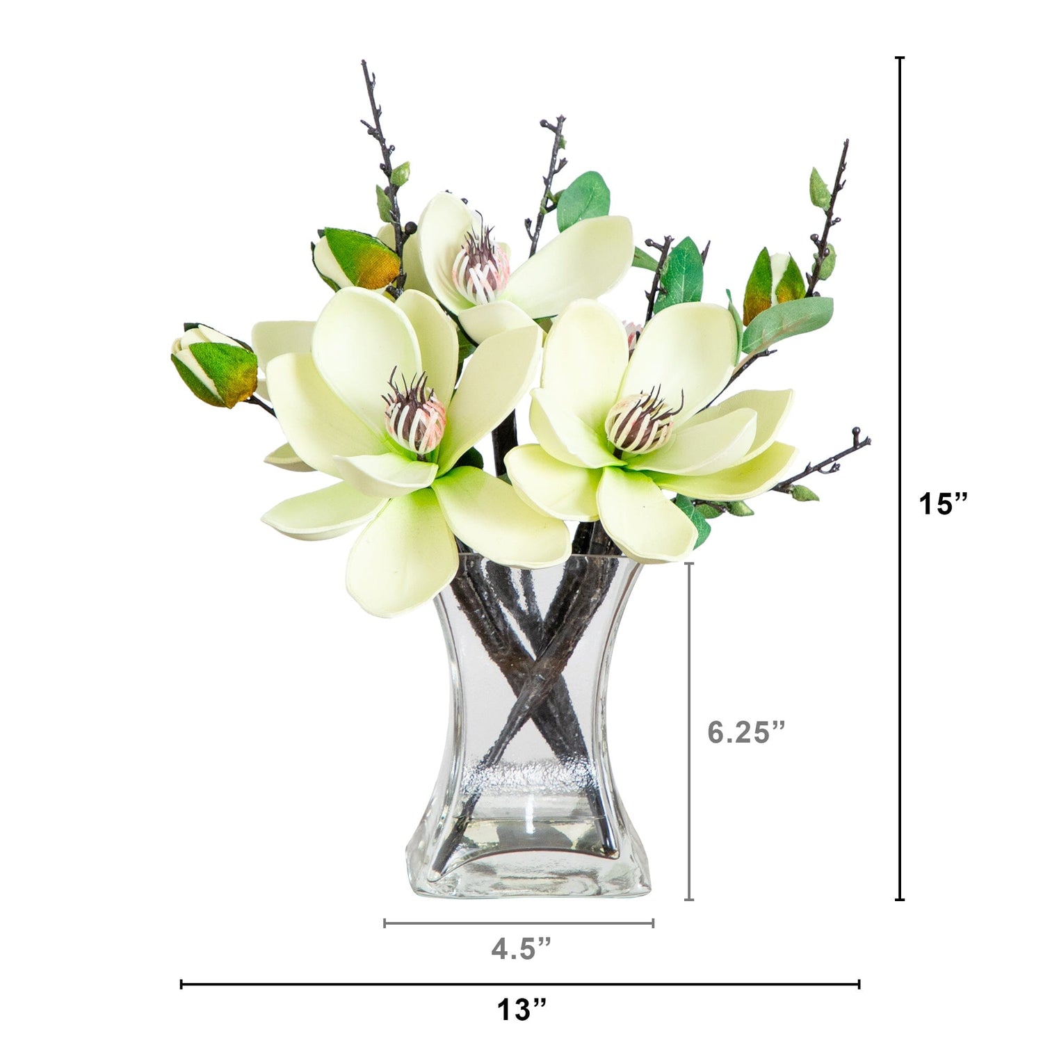 Artificial Magnolia Arrangement w/ Vase