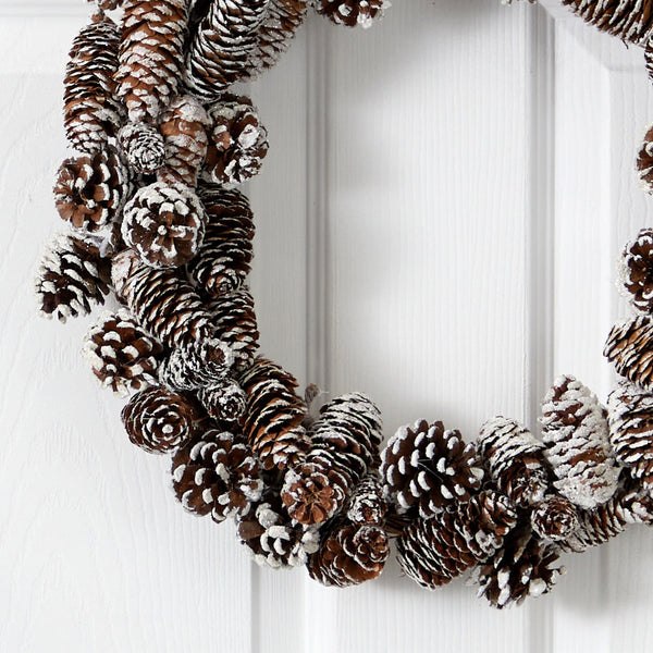 Snowy Pine Cone Wreath