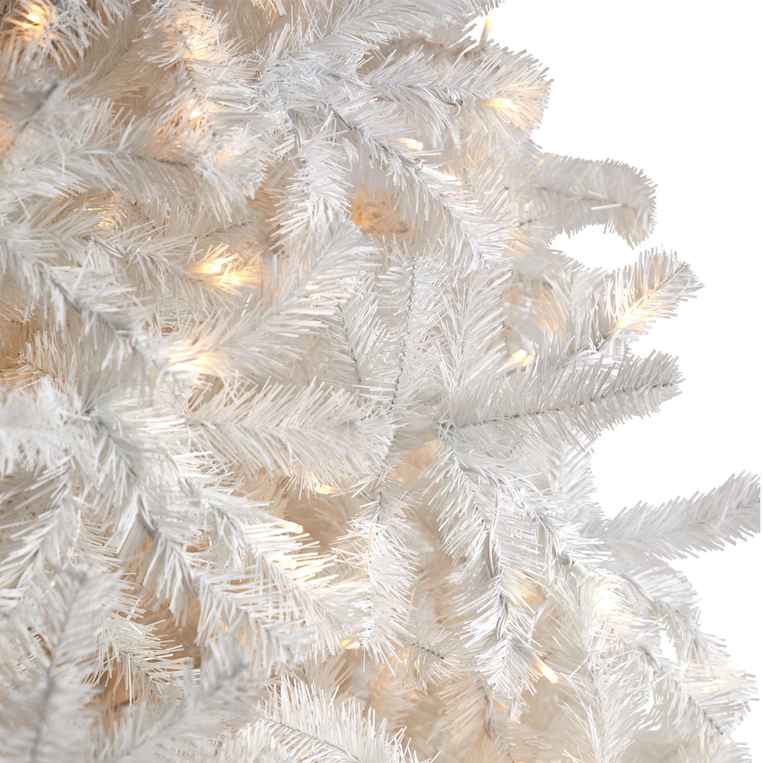 10' White Artificial Christmas Tree with 2200 Bendable Branches and 800 LED Lights