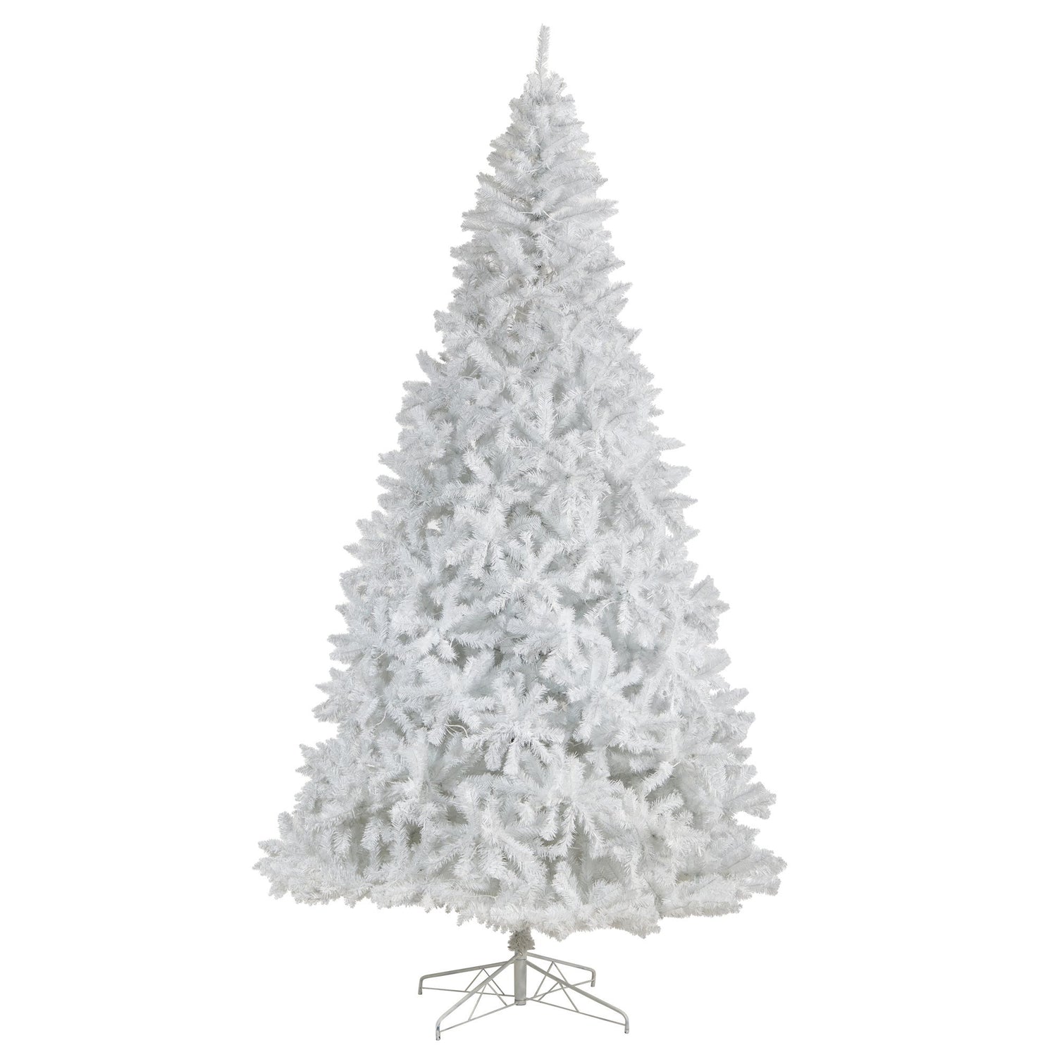 11' White Artificial Christmas Tree with 2720 Bendable Branches and 1000 LED Lights