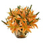 14” Lily Artificial Arrangement in Gold Vase