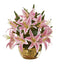 14” Lily Artificial Arrangement in Gold Vase