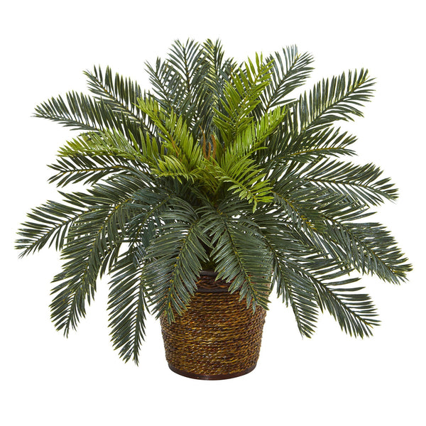 15” Cycas Artificial Plant in Basket