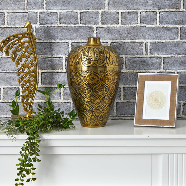 15” Gold Antique Urn