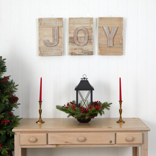 15” Rustic “JOY” Wall Art