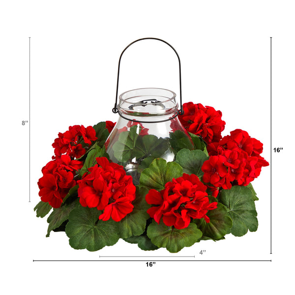 16” Artificial Geranium Candelabrum