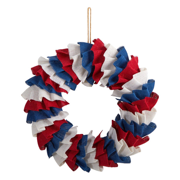 18” Red White and Blue “Americana” Burlap Wreath