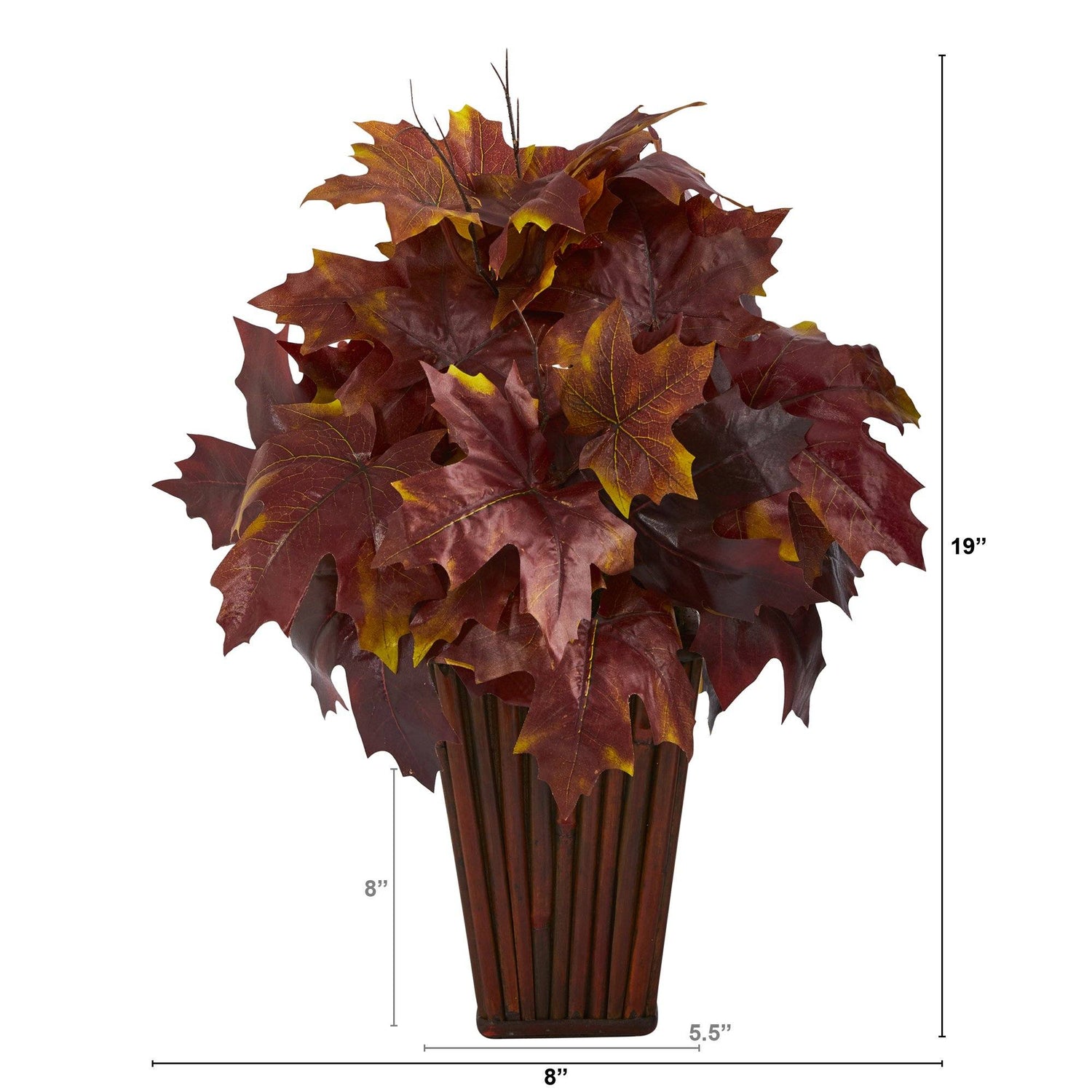 19” Autumn Maple Leaf Artificial Plant in Decorative Planter