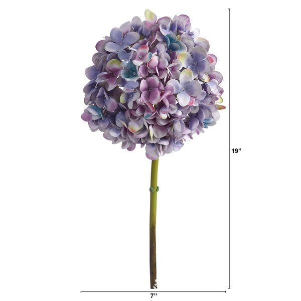 19” Artificial Hydrangea Flower (Set of 3 Silk Flower Stems)