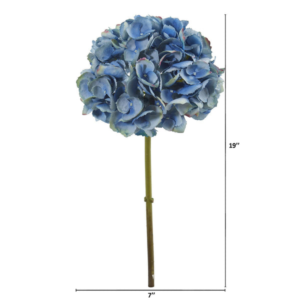 19” Hydrangea Artificial Flower Set (Set of 3 Flower Stems)