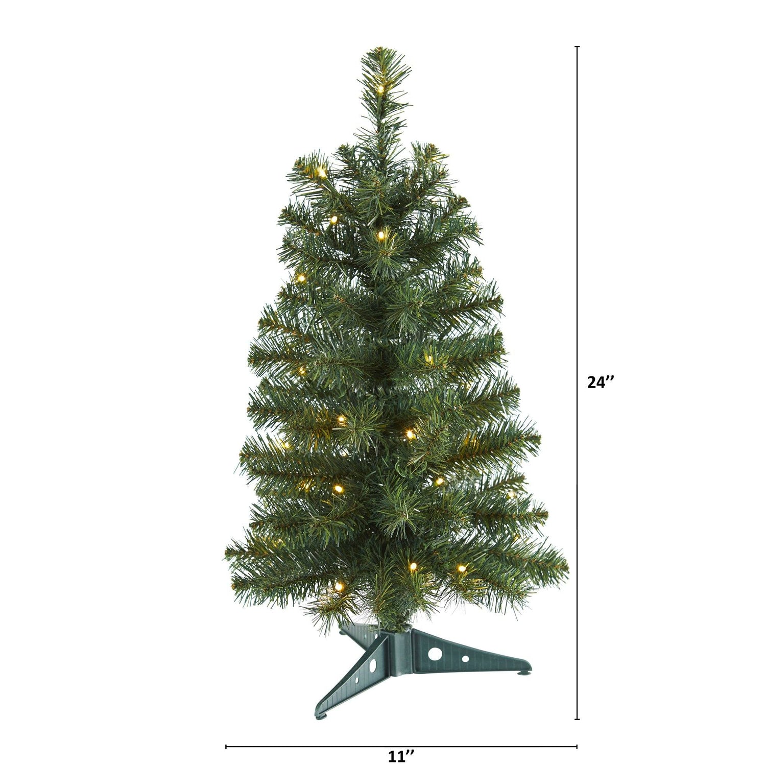 2’ Green Artificial Christmas Tree with 35 LED Lights and 72 Bendable Braches