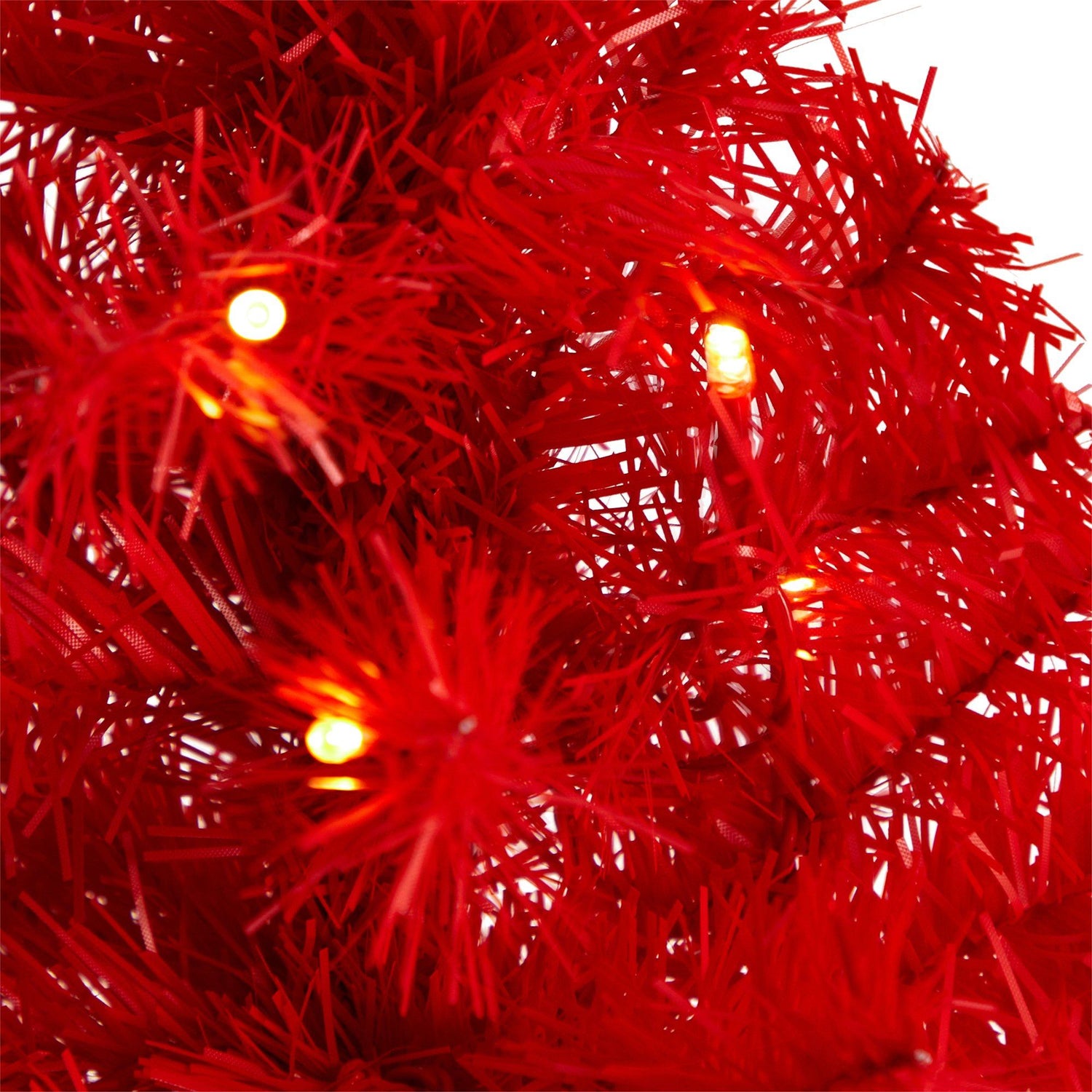 2’ Red Artificial Christmas Tree with 35 LED Lights and 72 Bendable Branches