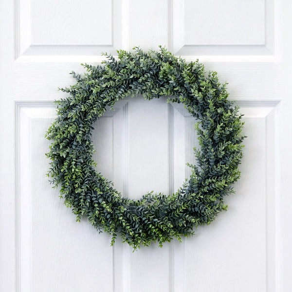 20” Artificial Eucalyptus Boxwood Wreath