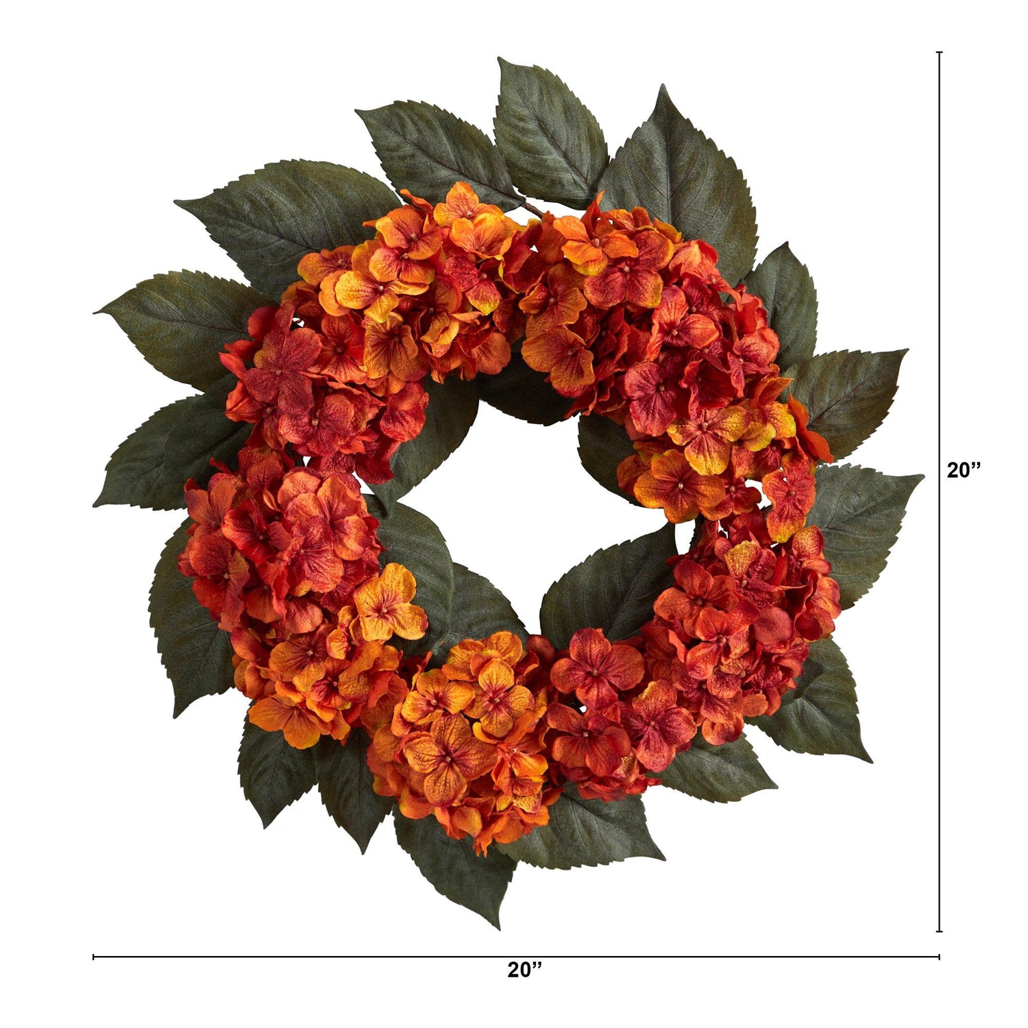 20” Autumn Hydrangea Artificial Wreath