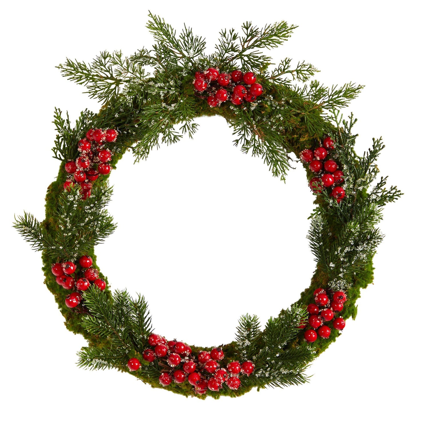 20” Iced Pine and Berries Artificial Christmas Wreath