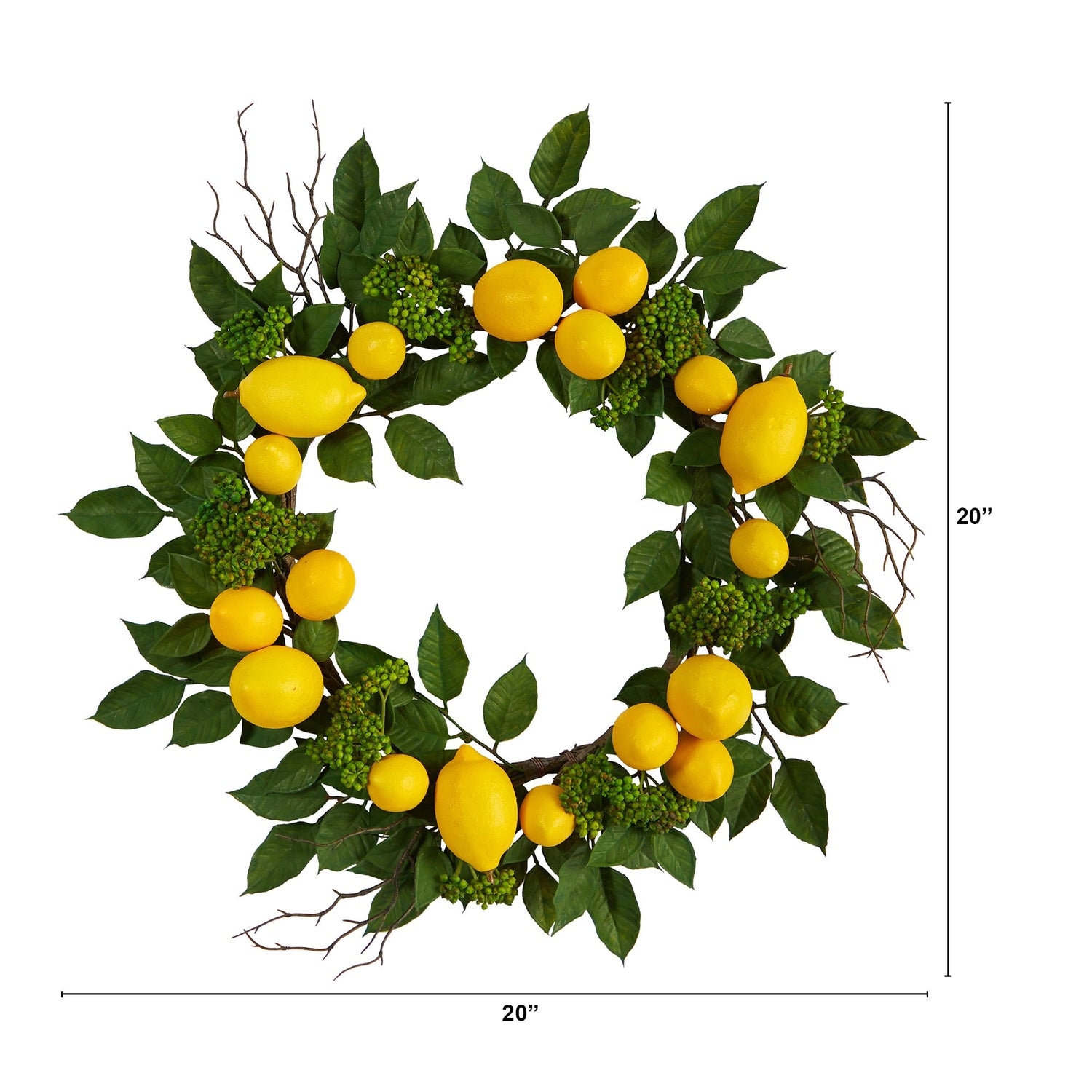 20” Lemon Artificial Wreath