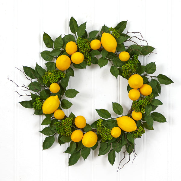 20” Lemon Artificial Wreath