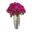 20” Rose Artificial Arrangement in Silver Vase