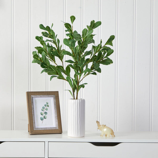 21” Salal Artificial Plant in White Planter