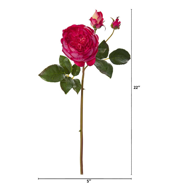 22” Rose Artificial Flower (Set of 6)