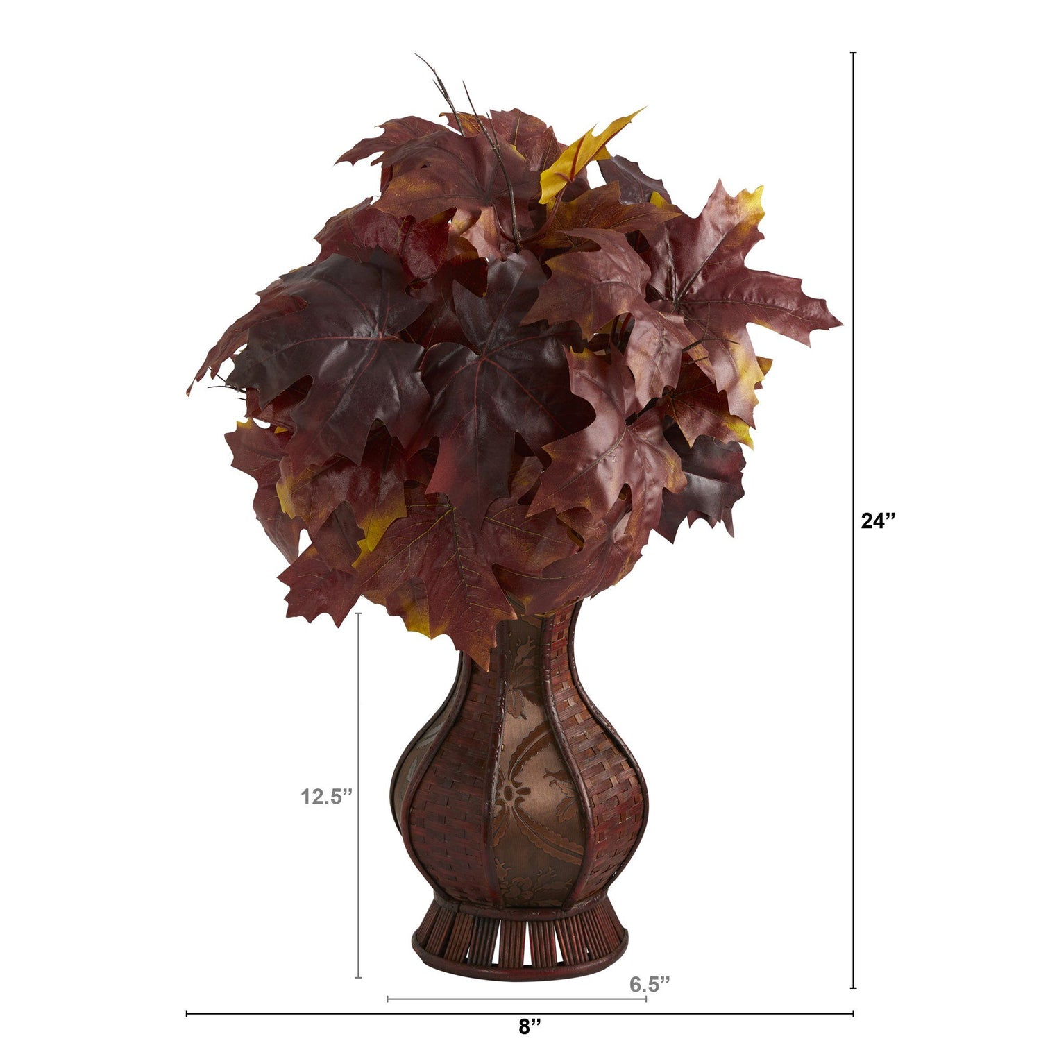 24” Autumn Maple Leaf Artificial Plant in Decorative Planter