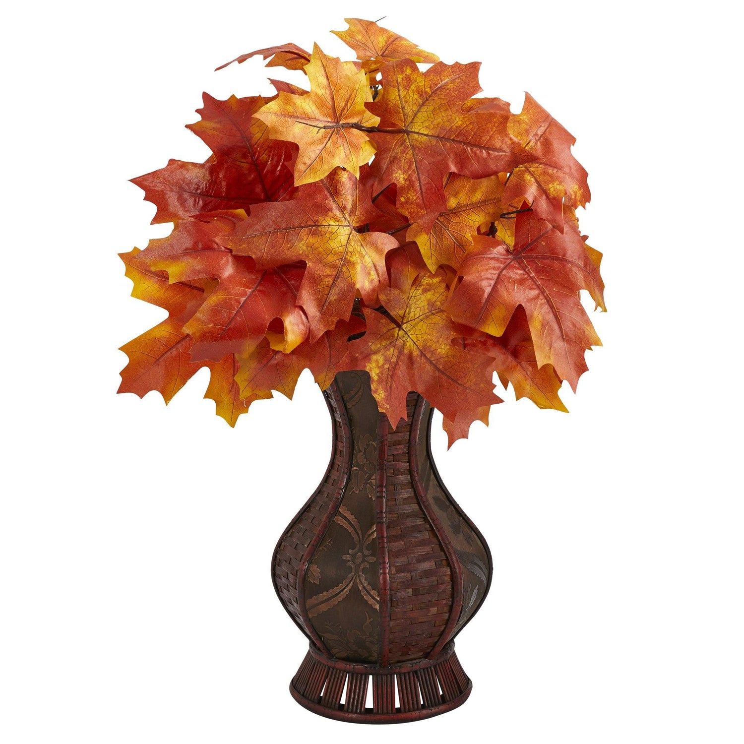 24” Autumn Maple Leaf Artificial Plant in Decorative Planter