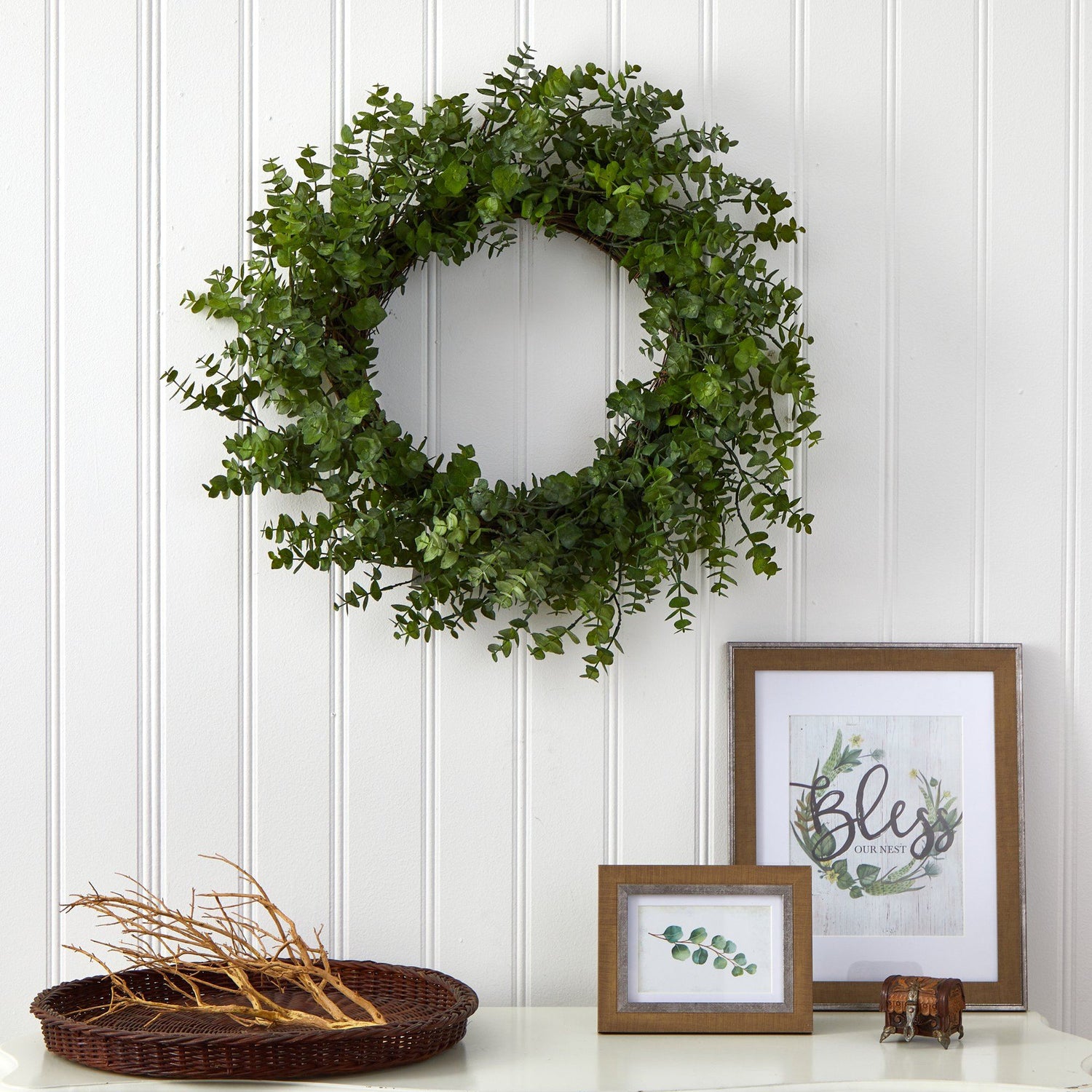 24” Eucalyptus Artificial Wreath