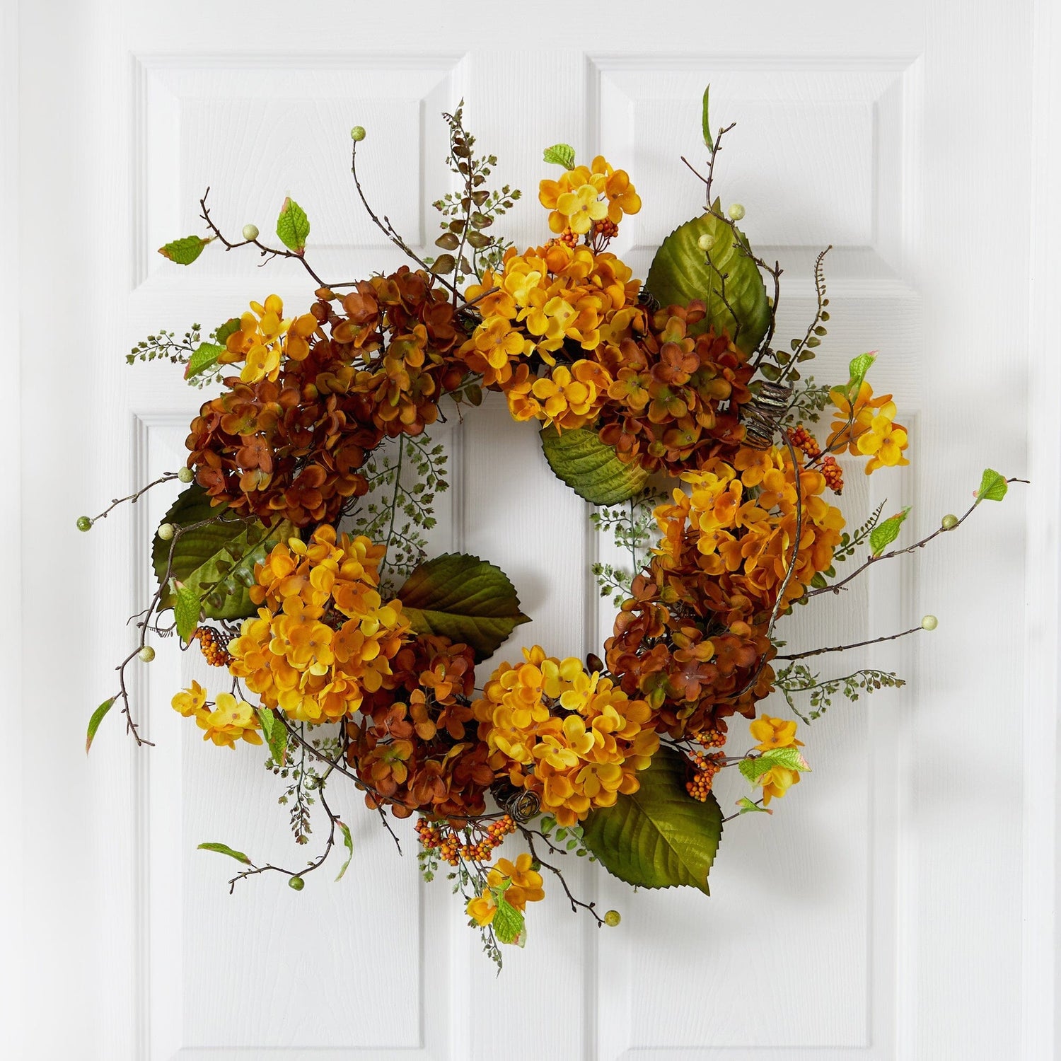 24” Fall Hydrangea Artificial Autumn Wreath