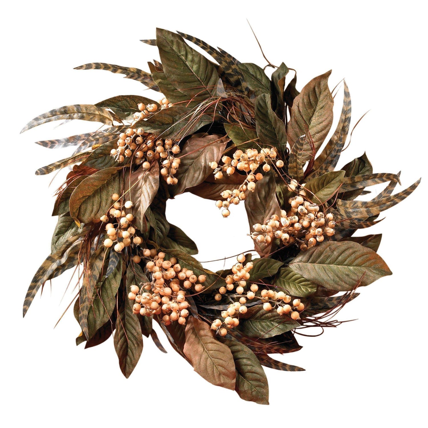 24" Autumn Leaves and Berry Wreath