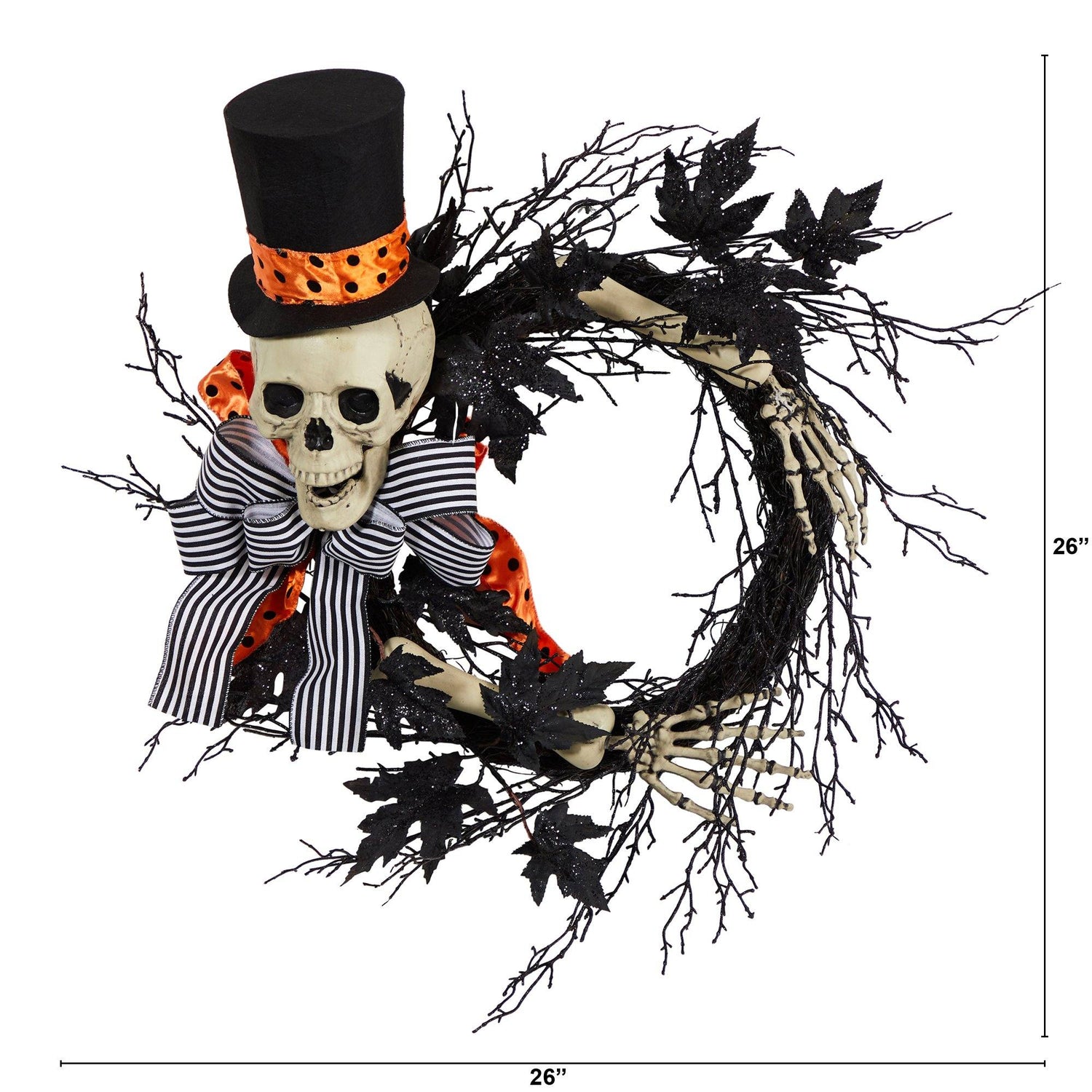 26" Halloween Dapper Skeleton Wreath"