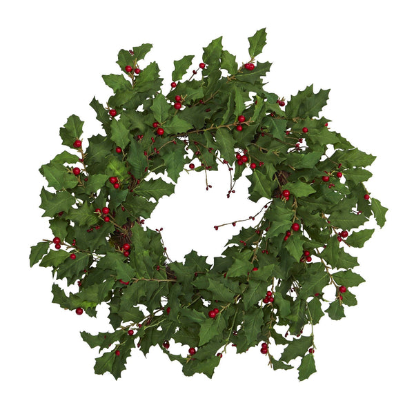 28” Holly Berry Artificial Wreath