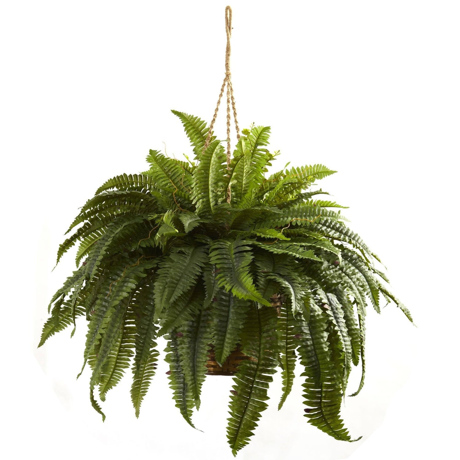 29" Artificial Double Giant Boston Fern Hanging Basket