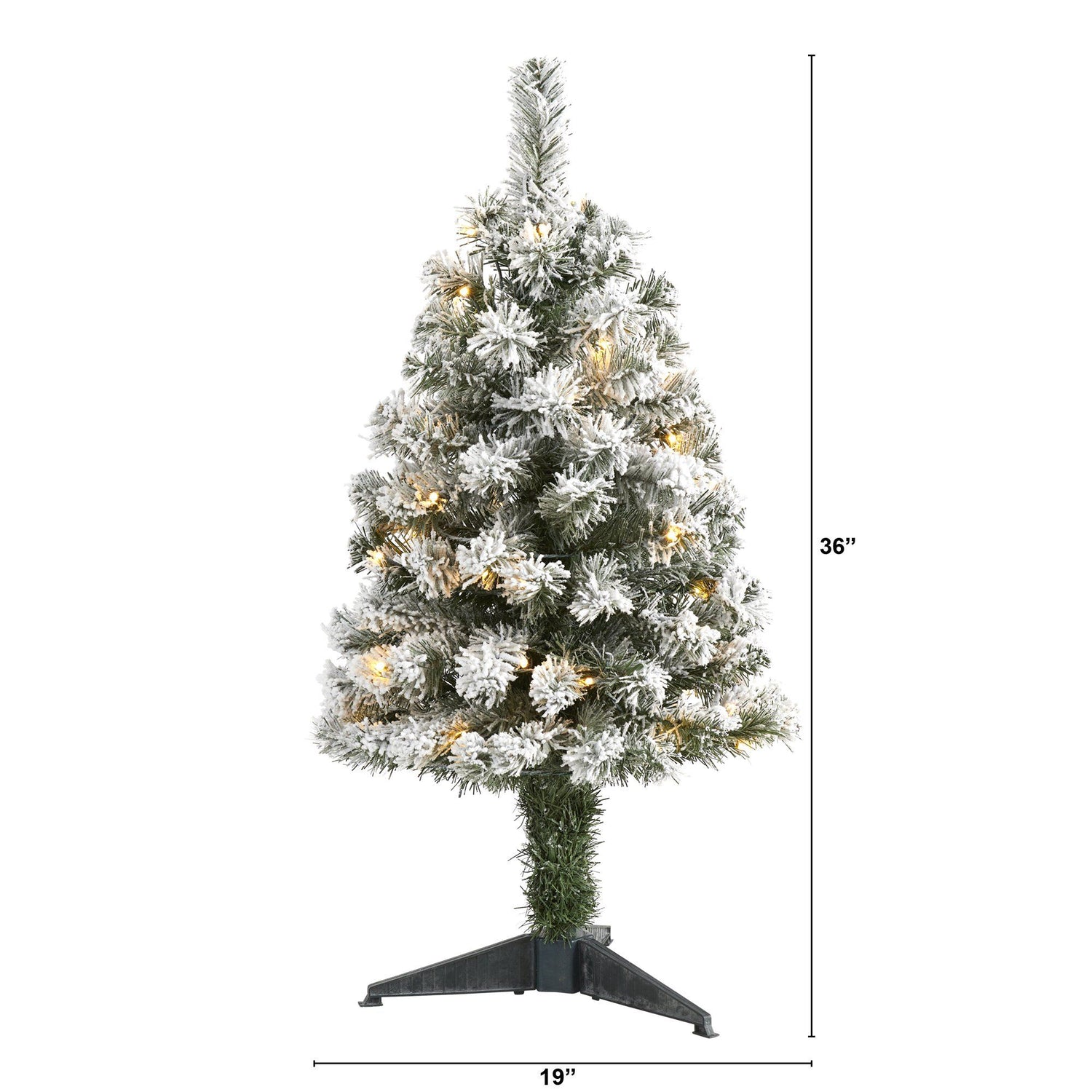 3' Flocked West Virginia Fir Artificial Christmas Tree with 50 Clear LED Lights