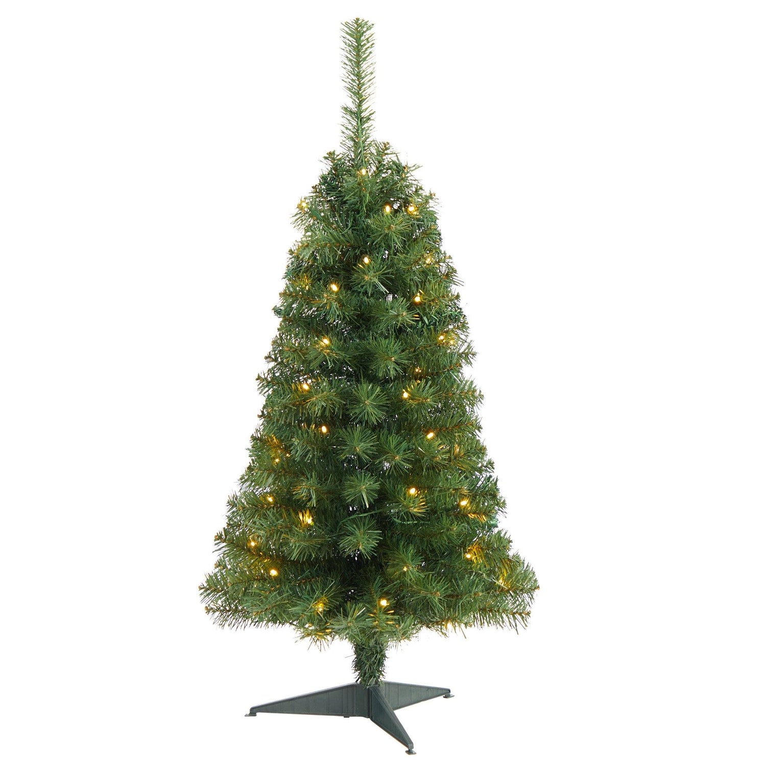 3’ Green Artificial Christmas Tree with 50 LED Lights and 118 Bendable Branches