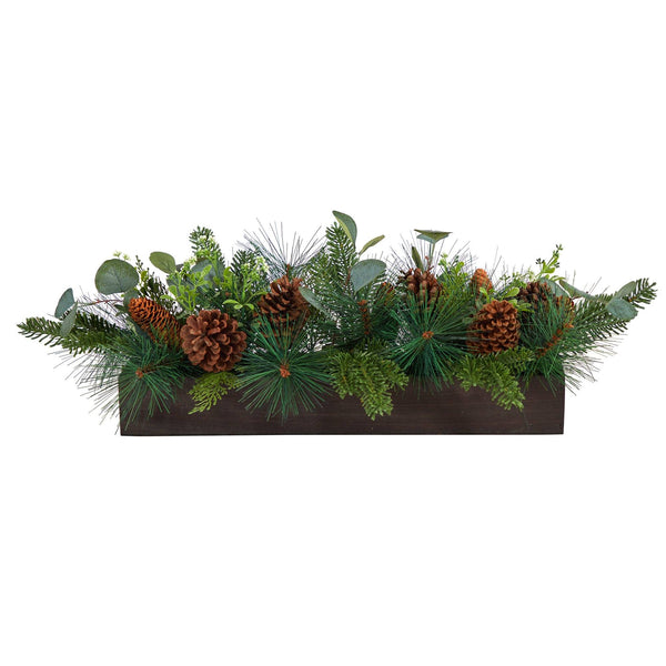 30” Evergreen Pine and Pine Cone Artificial Christmas Centerpiece Arrangement